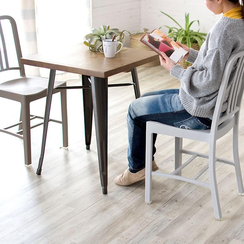 椅子 いす チェア ダイニングチェア 軽量 シルバー ブラウン 2個セット ネイビーチェア風 ヴィンテージ リビング ダイニング インテリア 家具 軽い set-91199 | ELEMENTS（インテリア） | 08