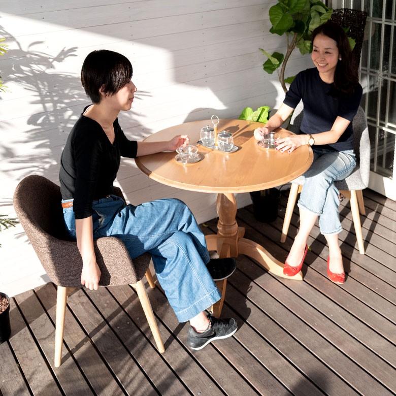 チェア ダイニングチェア2脚セット 肘掛付き グレー ブラウン