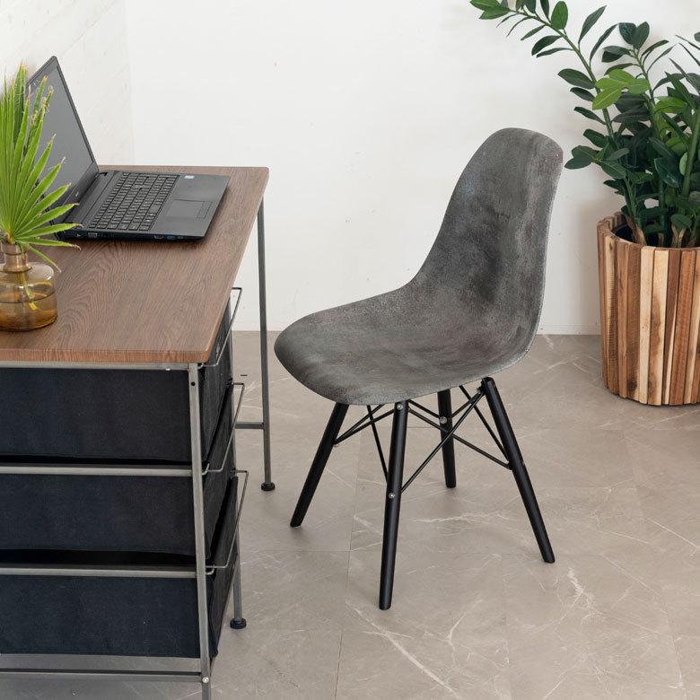 チェア イス 2脚セット イームズ風 プラスチック 木 W 46 × D 55 椅子 いす モルタル調 シェルチェア風 デザインプリント 天然木 ABS樹脂 木脚 set-91502 | ELEMENTS（インテリア） | 12