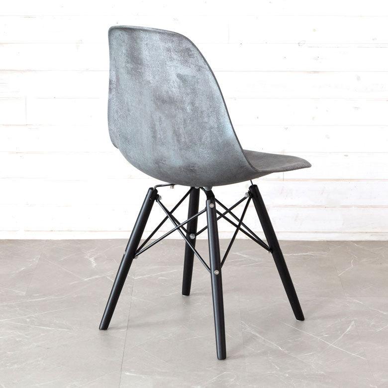 チェア イス 2脚セット イームズ風 プラスチック 木 W 46 × D 55 椅子 いす モルタル調 シェルチェア風 デザインプリント 天然木 ABS樹脂 木脚 set-91502 | ELEMENTS（インテリア） | 06