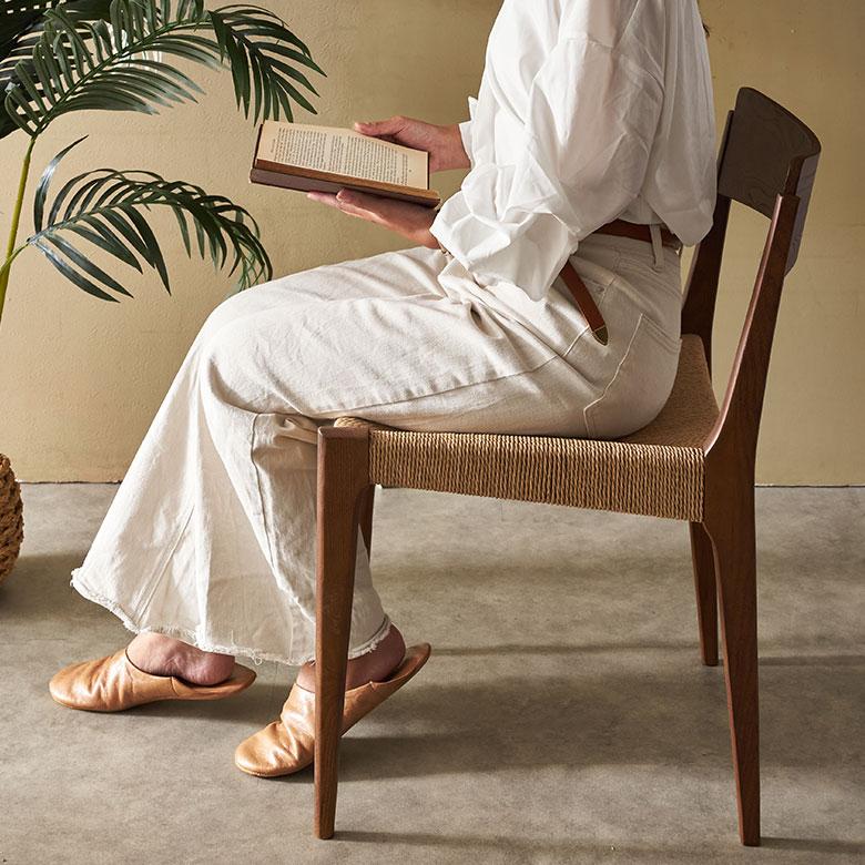 チェア ダイニング 2脚セット リビング 天然木 ペーパーコード 座面高 45cm 家具 インテリア 食卓 椅子 1人 掛け 1P 用 おしゃれ 北欧 西海岸風 set-91584 | ELEMENTS（インテリア） | 08