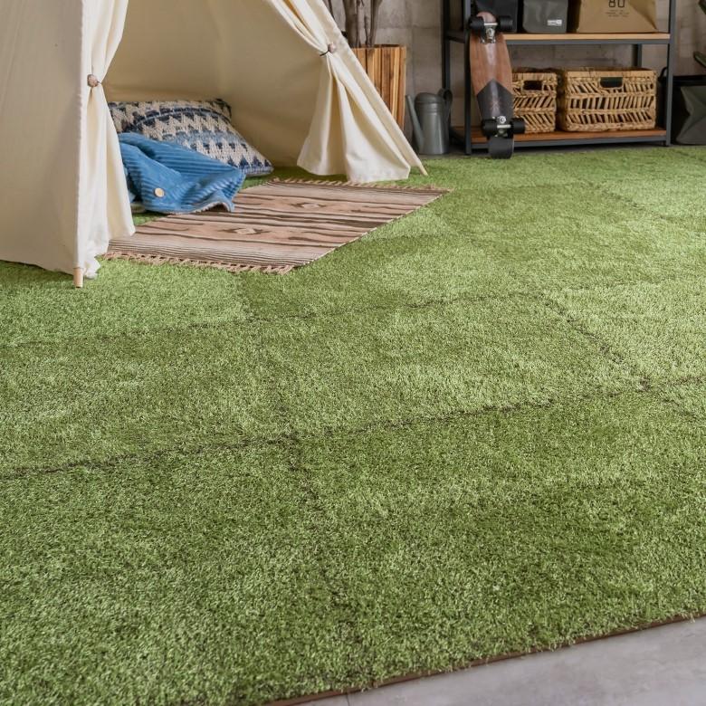 ジョイント マット 芝生 風 人工芝 EVA グリーン 18枚 大判 フロア ホット カーペット 対応 おしゃれ ナチュラル 防音 衝撃吸収 インテリア 北欧 set-99098 | ELEMENTS（インテリア） | 11