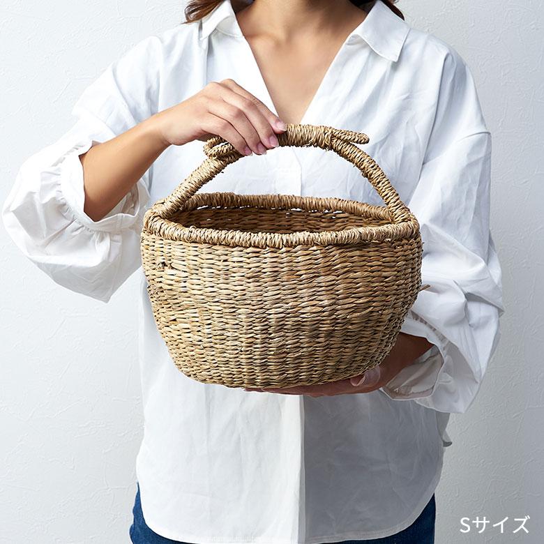 かご バスケット 持ち手 付き シーグラス  S M L 3個セット ナチュラル 収納 天然素材 荷物 入れ 衣類 おもちゃ ランドリー おしゃれ 北欧 西海岸風 stc-vn505 | ELEMENTS（インテリア） | 05