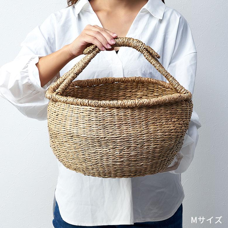 かご バスケット 持ち手 付き シーグラス  S M L 3個セット ナチュラル 収納 天然素材 荷物 入れ 衣類 おもちゃ ランドリー おしゃれ 北欧 西海岸風 stc-vn505 | ELEMENTS（インテリア） | 06