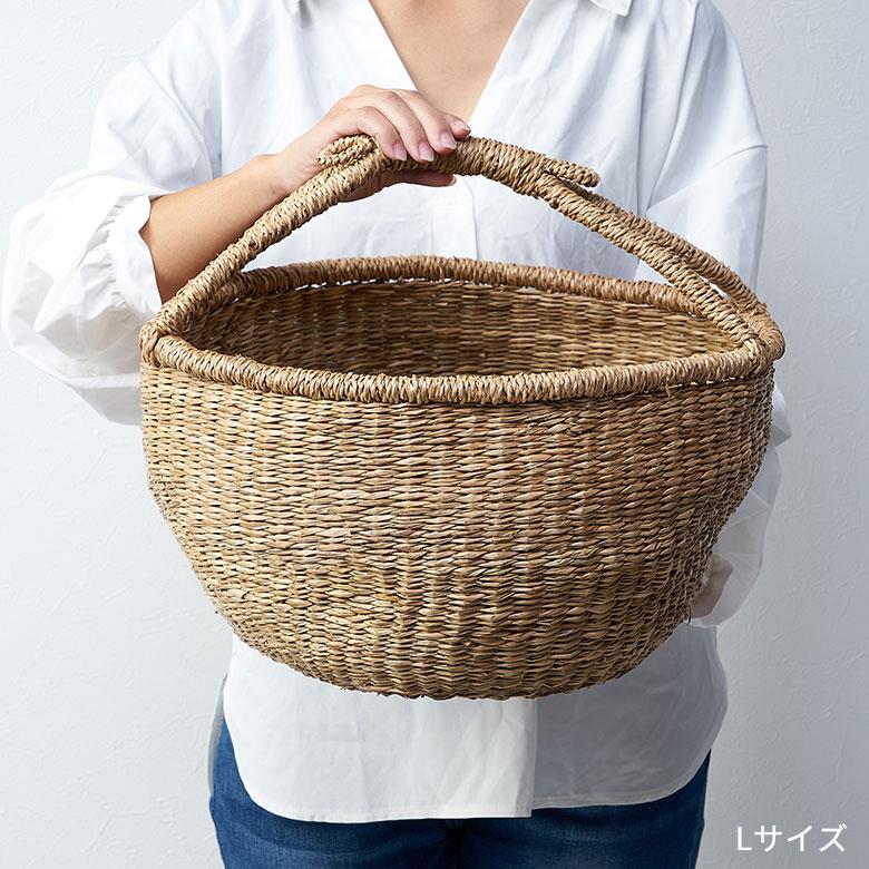かご バスケット 持ち手 付き シーグラス  S M L 3個セット ナチュラル 収納 天然素材 荷物 入れ 衣類 おもちゃ ランドリー おしゃれ 北欧 西海岸風 stc-vn505 | ELEMENTS（インテリア） | 07