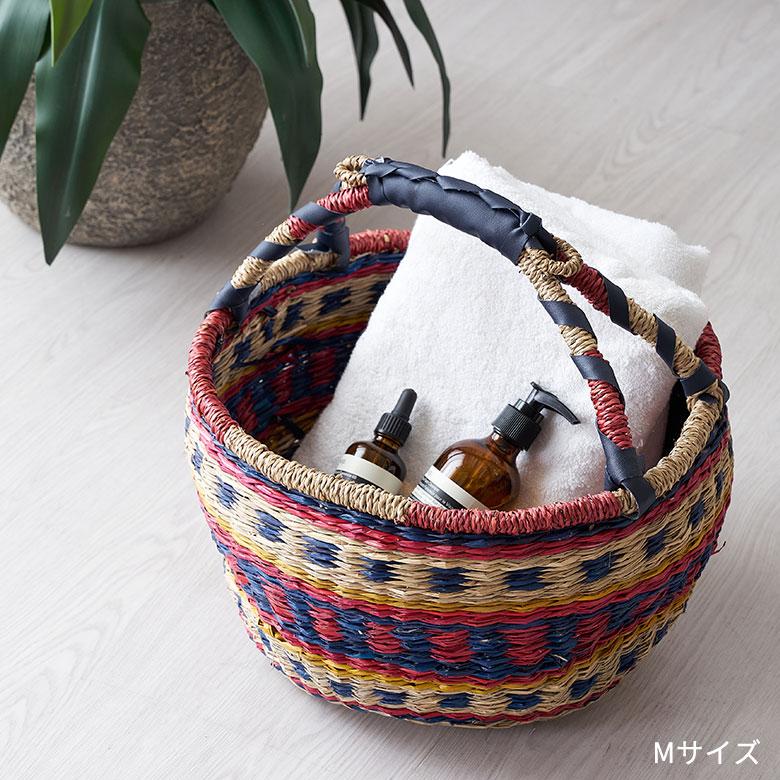 かご バスケット 持ち手 付き シーグラス  S M L 3個セット ナチュラル 収納 天然素材 荷物 入れ 衣類 おもちゃ ランドリー おしゃれ 北欧 西海岸風 stc-vn505 | ELEMENTS（インテリア） | 08