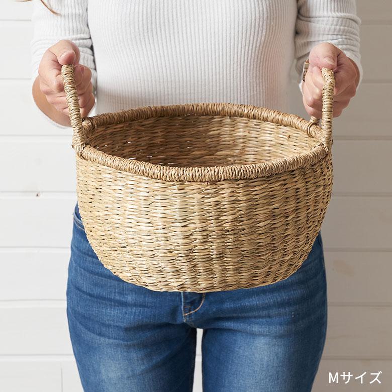 かご バスケット 持ち手 付き シーグラス S M L 3個セット かご バスケット 持ち手 付き シーグラス S M L 3個セット