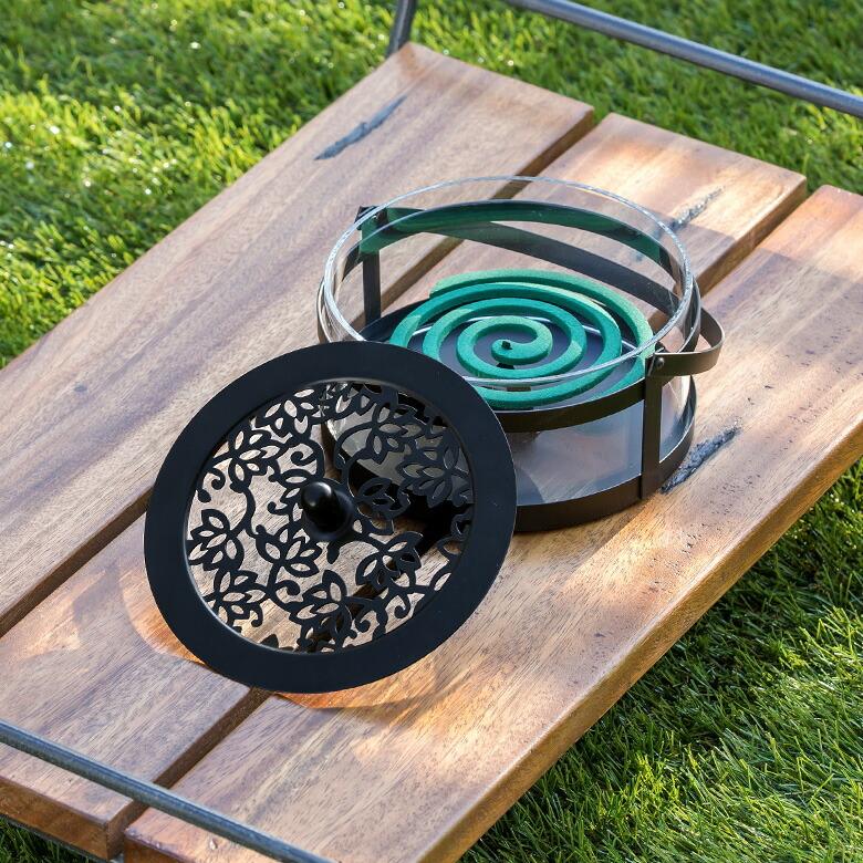 蚊取り線香ホルダー 蚊取り線香入れ 立て おしゃれ ガラス スチール 黒 アウトドア 虫除け 2個セットインテリア set2-6191 | ブランド登録なし | 12