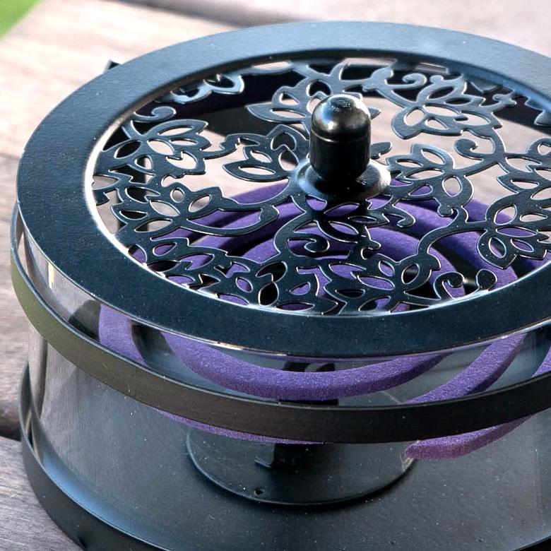 蚊取り線香ホルダー 蚊取り線香入れ 立て おしゃれ ガラス スチール 黒 アウトドア 虫除け 2個セットインテリア set2-6191 | ブランド登録なし | 02