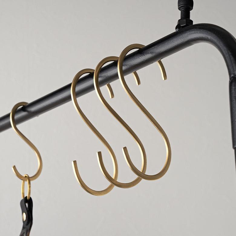 S字 フック 真鍮 5本 セット M 大 ゴールド 金 属 アンティーク 風 吊り 下げ 収納 ウォール デコレーション おしゃれ 北欧 雑貨 インテリア set5-34600 | ELEMENTS（インテリア） | 10