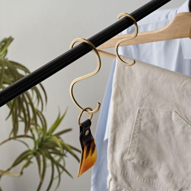 S字 フック 真鍮 5本 セット M 大 ゴールド 金 属 アンティーク 風 吊り 下げ 収納 ウォール デコレーション おしゃれ 北欧 雑貨 インテリア set5-34600 | ELEMENTS（インテリア） | 11