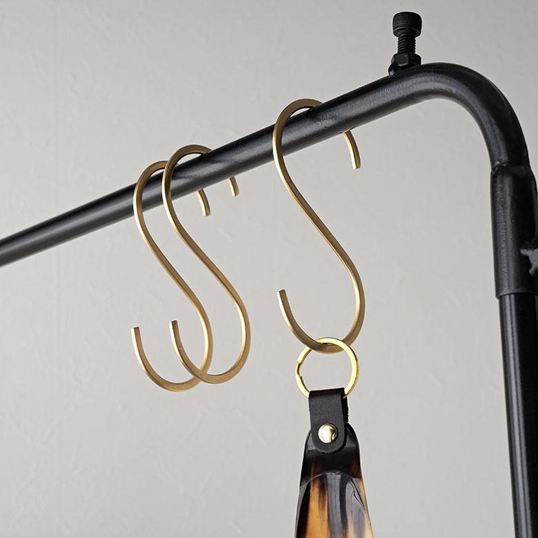 S字 フック 真鍮 5本 セット M 大 ゴールド 金 属 アンティーク 風 吊り 下げ 収納 ウォール デコレーション おしゃれ 北欧 雑貨 インテリア set5-34600 | ELEMENTS（インテリア） | 12