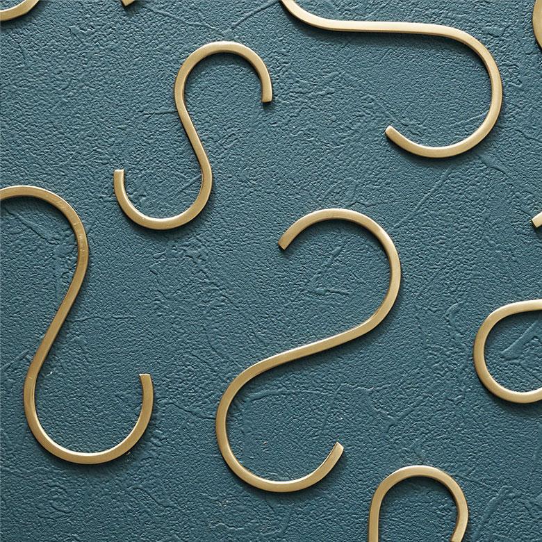 S字 フック 真鍮 5本 セット M 大 ゴールド 金 属 アンティーク 風 吊り 下げ 収納 ウォール デコレーション おしゃれ 北欧 雑貨 インテリア set5-34600 | ELEMENTS（インテリア） | 07