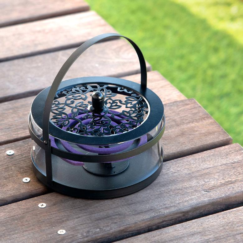 蚊取り線香 蚊遣り 入れ 5個セット ホルダー 立て おしゃれ ガラス スチール製 黒 ロータス柄 蓮 ひょうたん柄 本体と専用フタの5個セット 虫よけ対策 set5-6191 | ブランド登録なし | 01