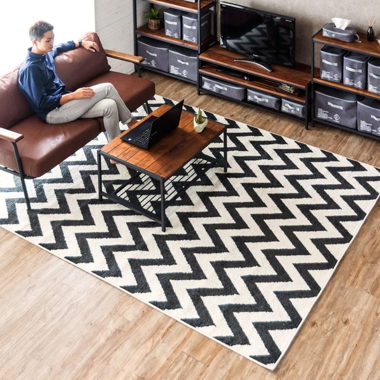 ラグマット シェブロン柄 キッチンマット おしゃれ 玄関マット 約200cmx250cm カーペット ラグカーペット 長方形 ラグ 絨毯 ブラック ベージュ sf-eg830 | ブランド登録なし | 06