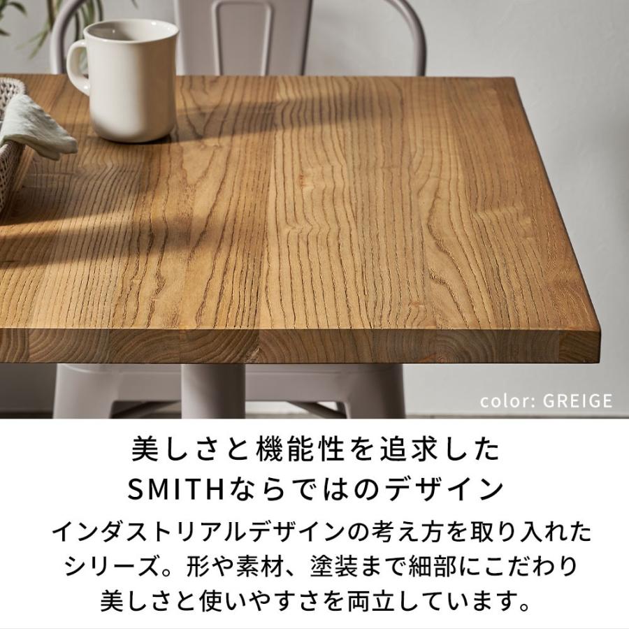 SMITH テーブル セット カフェテーブル 3点 チェア 2脚 長方形 木製 天然木 アイアン 約 W 60cm D 70cm H 72 cm ブラウン カフェ 店舗  smith-set-cafe | ELEMENTS（インテリア） | 04