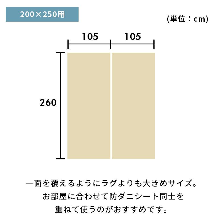 ELEMENTS 日本製 防ダニシート 200×250cm 防ダニ ラグ 畳の上 防