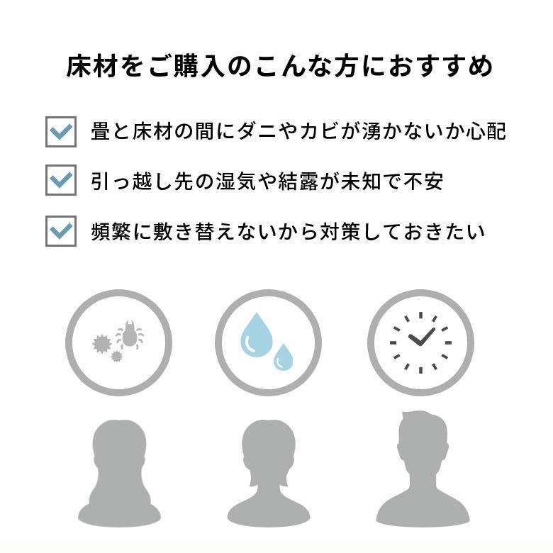 日本製 防ダニシート 江戸間 3畳 団地間 ウッドカーペット 防ダニ 畳の上 防カビシート 国産 約105×260cm 2枚 防虫 防カビ シート 半永久 安全 stc-84401-E30 | ELEMENTS（インテリア） | 01