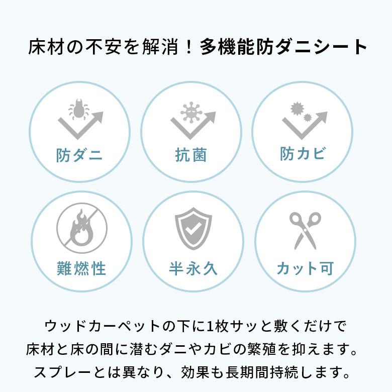 日本製 防ダニシート 6畳 江戸間 団地間 ウッドカーペット 防ダニ 畳の上 防カビシート 国産 約105×260cm 4枚 防虫 防カビ シート 半永久 床材 stc-84401-E60 | ELEMENTS（インテリア） | 02