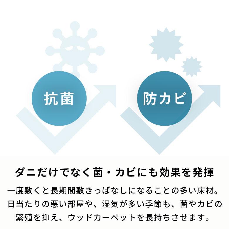 日本製 防ダニシート 6畳 江戸間 団地間 ウッドカーペット 防ダニ 畳の上 防カビシート 国産 約105×260cm 4枚 防虫 防カビ シート 半永久 床材 stc-84401-E60 | ELEMENTS（インテリア） | 06