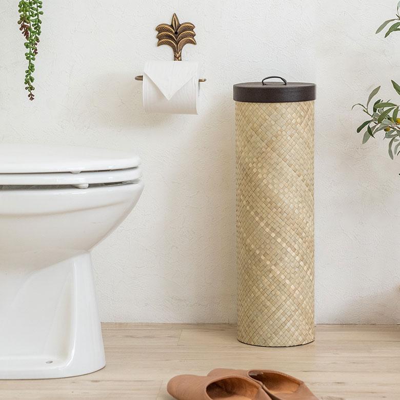 パンダン トイレットペーパー ケース ラウンド型 収納 ボックス ホルダー アジアン モダン バリ t-1170 | ブランド登録なし | 13