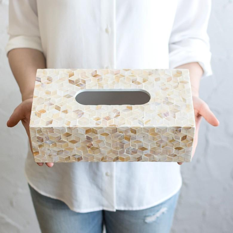 ティッシュケース シェル アジアン おしゃれ ティッシュカバー ティッシュボックス ティッシュホルダー 貝殻 リゾート アジア工房 t-vn5111 | ブランド登録なし | 14