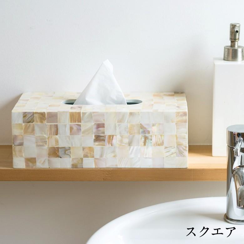 ティッシュケース シェル アジアン おしゃれ ティッシュカバー ティッシュボックス ティッシュホルダー 貝殻 リゾート アジア工房 t-vn5111 | ブランド登録なし | 08