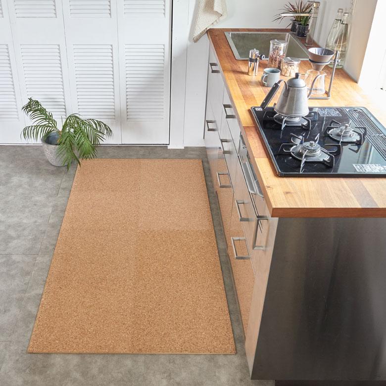 ELEMENTS 高品質 天然 コルク マット 大粒 大判 45cm 8mm厚 36枚 江戸