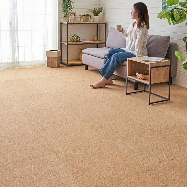 高品質 天然 コルク マット 大粒 小判 30cm 8mm厚 144枚 江戸 団地 間 8畳 ジョイント カーペット プレイ 赤ちゃん 防音 床材 クオリアム 西海岸 TWCM-E80-144P | ELEMENTS（インテリア） | 18