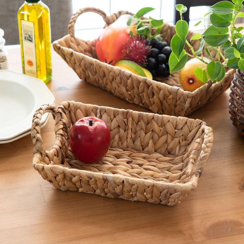 バスケット かごバスケット 収納かご 小物入れ 卓上収納 かご カゴ バスケット収納 持ち手付き 籠 トレー型 浅型 Sサイズ ウォーターヒヤシンス製 va51142 | ELEMENTS（インテリア） | 12