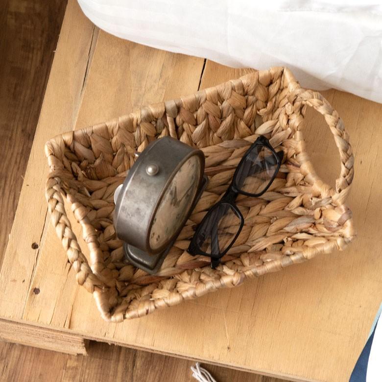 バスケット かごバスケット 収納かご 小物入れ 卓上収納 かご カゴ バスケット収納 持ち手付き 籠 トレー型 浅型 Sサイズ ウォーターヒヤシンス製 va51142 | ELEMENTS（インテリア） | 16