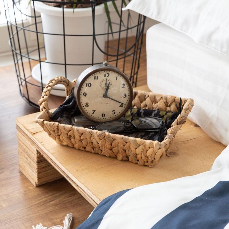 バスケット かごバスケット 収納かご 小物入れ 卓上収納 かご カゴ バスケット収納 持ち手付き 籠 トレー型 浅型 Sサイズ ウォーターヒヤシンス製 va51142 | ELEMENTS（インテリア） | 05