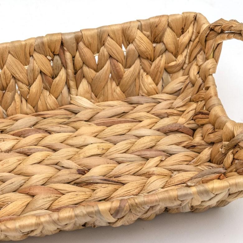 バスケット かごバスケット 収納かご 小物入れ 卓上収納 かご カゴ バスケット収納 持ち手付き 籠 トレー型 浅型 Sサイズ ウォーターヒヤシンス製 va51142 | ELEMENTS（インテリア） | 09