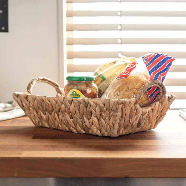 トレイ バスケット かごバスケット 収納かご 卓上収納 持ち手付き かご 籠 カゴ バスケット収納 トレー型 浅型 Lサイズ ウォーターヒヤシンス製 va51143 | ELEMENTS（インテリア） | 16