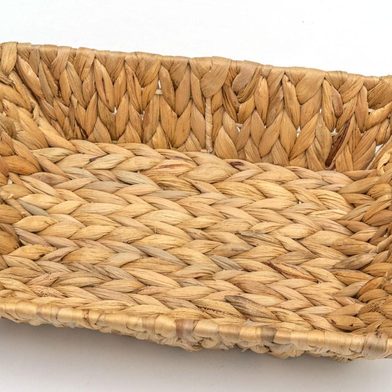 トレイ バスケット かごバスケット 収納かご 卓上収納 持ち手付き かご 籠 カゴ バスケット収納 トレー型 浅型 Lサイズ ウォーターヒヤシンス製 va51143 | ELEMENTS（インテリア） | 09