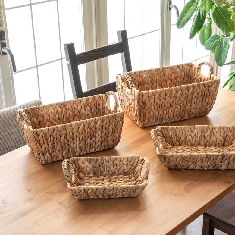 かごバスケット バスケット 収納かご 収納 持ち手付き かご 籠 カゴ バスケット収納 スクエア型 深型 Sサイズ ウォーターヒヤシンス製 va51144 | ELEMENTS（インテリア） | 16