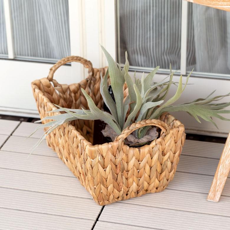 かごバスケット バスケット 収納かご 収納 持ち手付き かご 籠 カゴ バスケット収納 スクエア型 深型 Sサイズ ウォーターヒヤシンス製 va51144 | ELEMENTS（インテリア） | 18