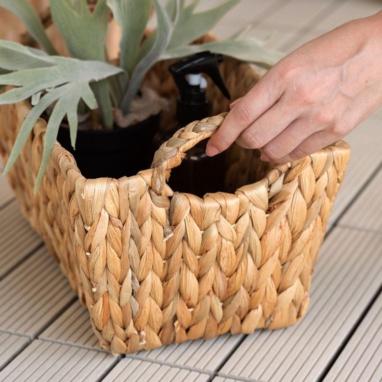 かごバスケット バスケット 収納かご 収納 持ち手付き かご 籠 カゴ バスケット収納 スクエア型 深型 Sサイズ ウォーターヒヤシンス製 va51144 | ELEMENTS（インテリア） | 04