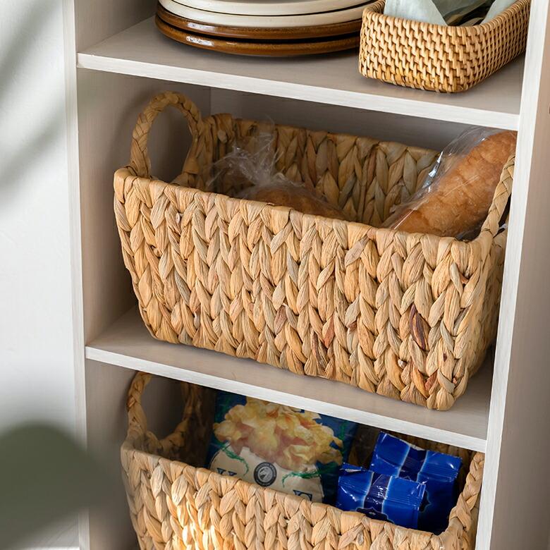 かごバスケット バスケット 収納かご 収納 持ち手付き かご 籠 カゴ バスケット収納 スクエア型 深型 Sサイズ ウォーターヒヤシンス製 va51144 | ELEMENTS（インテリア） | 05