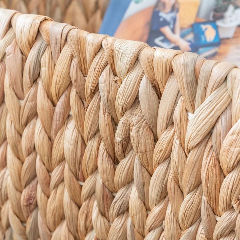 かごバスケット バスケット 収納かご 収納 持ち手付き かご 籠 カゴ バスケット収納 スクエア型 深型 Lサイズ ウォーターヒヤシンス製 va51145 | ELEMENTS（インテリア） | 02