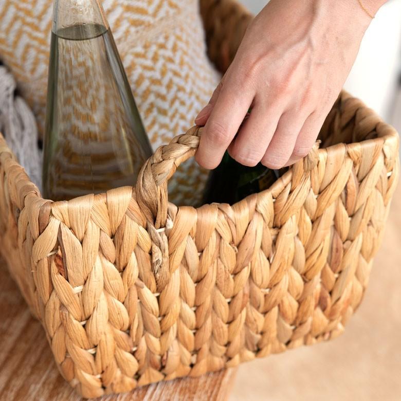 かごバスケット バスケット 収納かご 収納 持ち手付き かご 籠 カゴ バスケット収納 スクエア型 深型 Lサイズ ウォーターヒヤシンス製 va51145 | ELEMENTS（インテリア） | 04