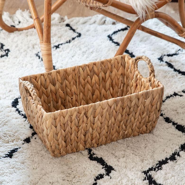 かごバスケット バスケット 収納かご 収納 持ち手付き かご 籠 カゴ バスケット収納 スクエア型 深型 Lサイズ ウォーターヒヤシンス製 va51145 | ELEMENTS（インテリア） | 06