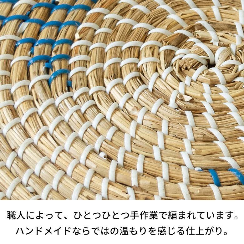 バスケット ふた付き 持ち手付き 小物収納 シーグラス製 丸型 25cm幅 Sサイズ かごバスケット 収納 セネガルバスケット 収納ボックス 蓋付き 収納カゴ va51154 | ELEMENTS（インテリア） | 03