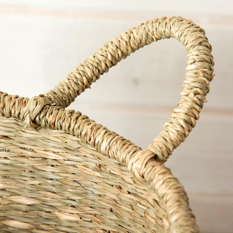 バスケット かご 収納 ハンドル付き シーグラス製 天然水草 ブルー 青 収納 Lサイズ 西海岸 ピクニック マリン ビーチ 取っ手 アジア工房 vk51203 | ELEMENTS（インテリア） | 11