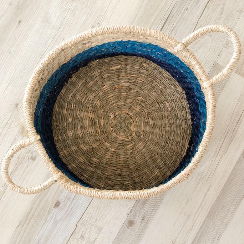 バスケット かご 収納 ハンドル付き シーグラス製 Sサイズ ブルー ナチュラル アジア工房 vk51205 | ELEMENTS（インテリア） | 12