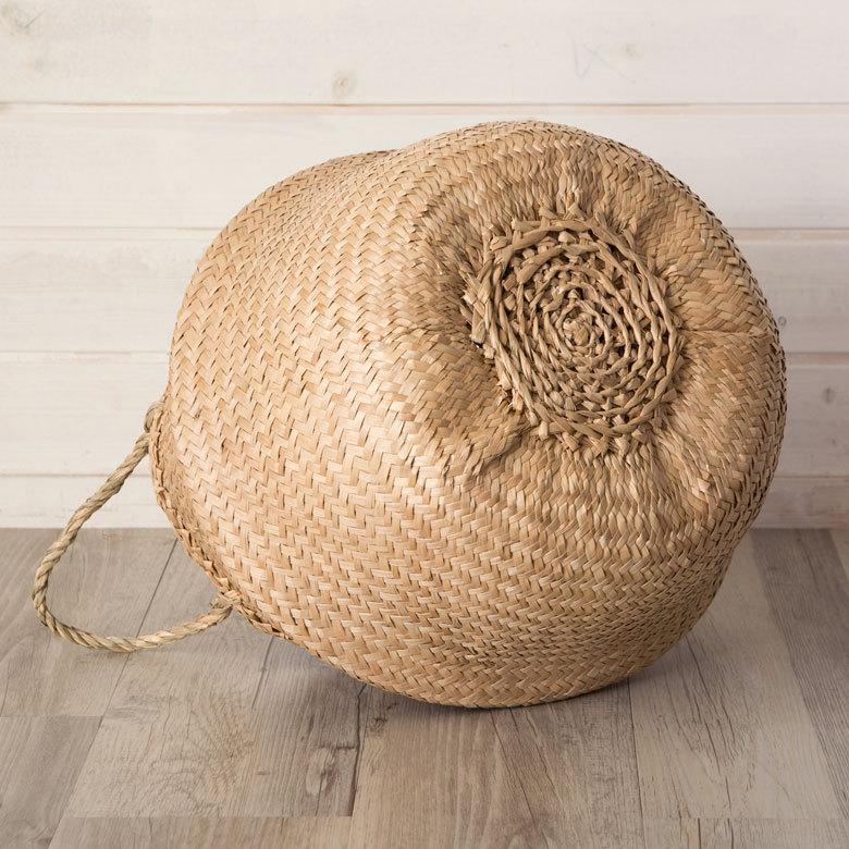 ELEMENTS バスケット 収納ボックス かご シーグラス W約35cm ハンドル