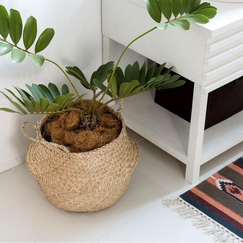 バスケット 収納ボックス かご シーグラス W約35cm ハンドル付き リビング ナチュラル リゾート アジアン おしゃれ 店舗用 vk51210 | ELEMENTS（インテリア） | 07