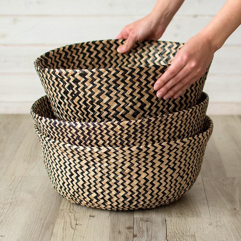 バスケット かご 収納 ハンドル付き ブラック シーグラス製 2way 天然水草 紺 収納 西海岸 ピクニック マリン ビーチ 取っ手 アジア工房 vk51211 | ELEMENTS（インテリア） | 04