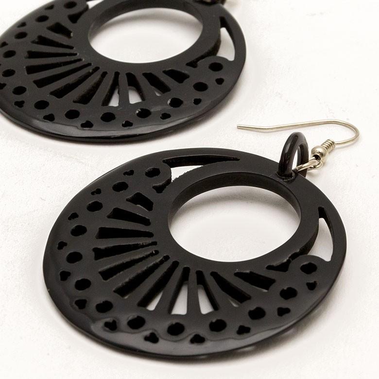 ピアス ブラック 揺れる キャトルホーン アジアン エスニック モダン バリ雑貨 透し彫り風 大人 おしゃれ vn50360 | ブランド登録なし | 10