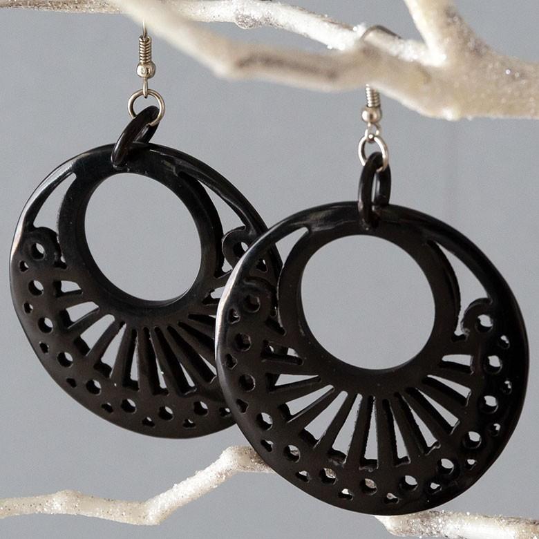 ピアス ブラック 揺れる キャトルホーン アジアン エスニック モダン バリ雑貨 透し彫り風 大人 おしゃれ vn50360 | ブランド登録なし | 15